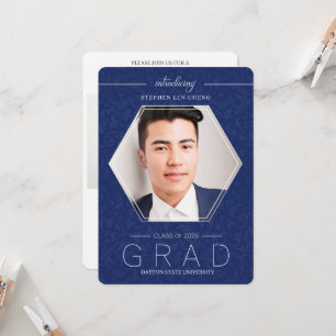 Convites Blue Class of 2025 Graduation Photo Invitation