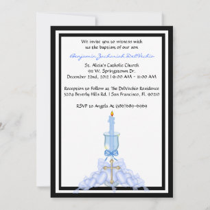 Convites Blue CUTE Communion/Baptism Invite