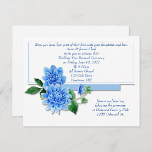 Convites Blue Dahlia Vow Renewate