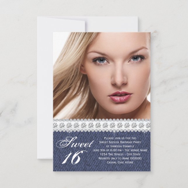 Convites Blue Denim e Diamond Sweet Party (Frente)