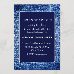 Convites Blue Denim - Procure o convidado do grupo de tronc