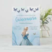 Blue Dourada Butterfly Princess Quinceañera