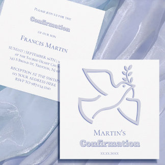 Convites blue dove Confirmation | small size