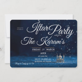 Convites Blue Elegant Mosque Ramadan Iftar Party 