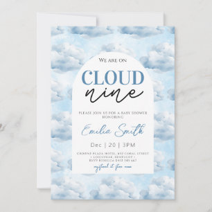Convites Blue Estamos no Chá do Chá de fraldas Cloud Nine