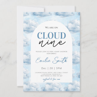 Convites Blue Estamos no Chá do Chá de fraldas Cloud Nine