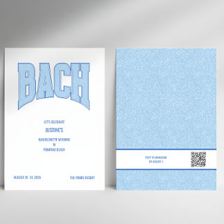 Convites Blue Faux Glitter BACH Bachelorette Party