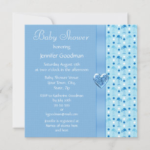 Convites Blue Flamingo Boy Baby Shower Invites