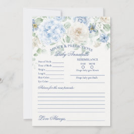 Convites Blue Floral Baby in Bloom Advance for Baby Card