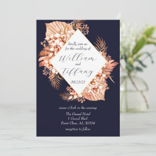 Convites Blue Floral Boho Wedding
