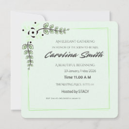 Convites Blue Floral Bridal Shower Invitation | Editable Sp