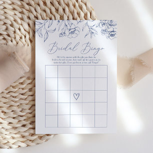Convites Blue Floral Chinoiserie Chá de panela Bingo