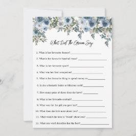 Convites Blue Floral O que fez o jogo do Groom