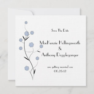 Convites Blue Floral Save the Date (Salvamento Floral Azul)