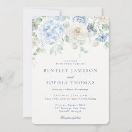 Convites Blue Floral Vintage Casamento Botânico Francês
