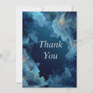 Convites Blue Flowing Abstract Thank You Card