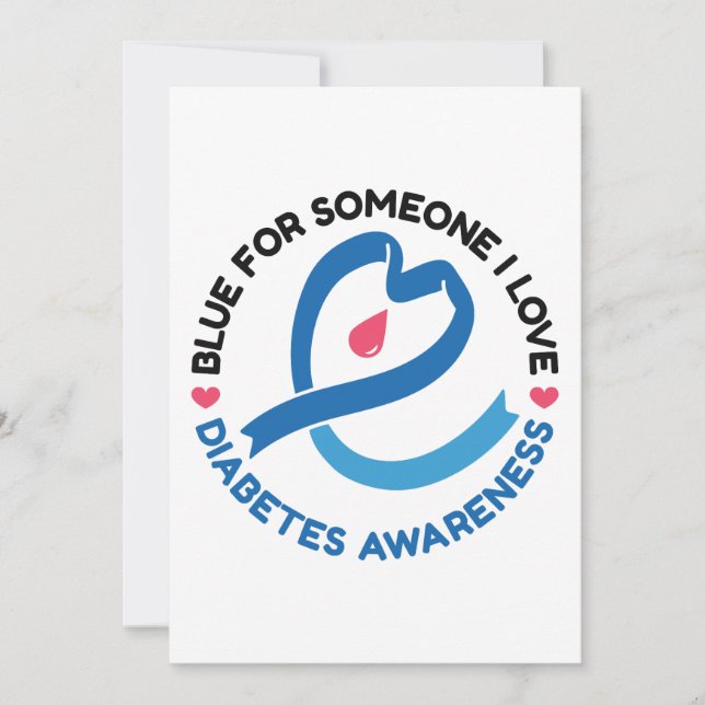 Convites Blue for Someone I Love – Diabetes Awareness (Frente)