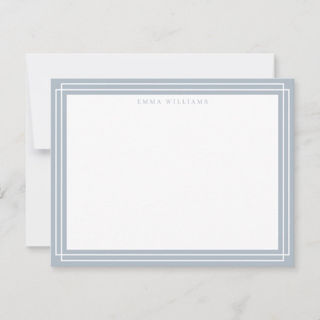Convites Blue Frame Note Card (Frente)