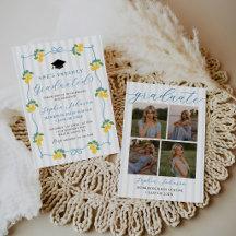 Blue Freshly Lemon Citrus Graduation Party