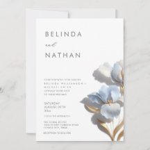 Blue Gold 3D Flores Branco