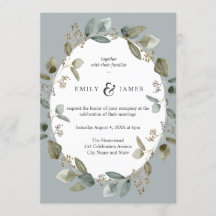 Blue Green Watercolor Greeney Deixa Casamento