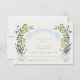 Convites blue greenery crest website QR CODE wedding RSVP
