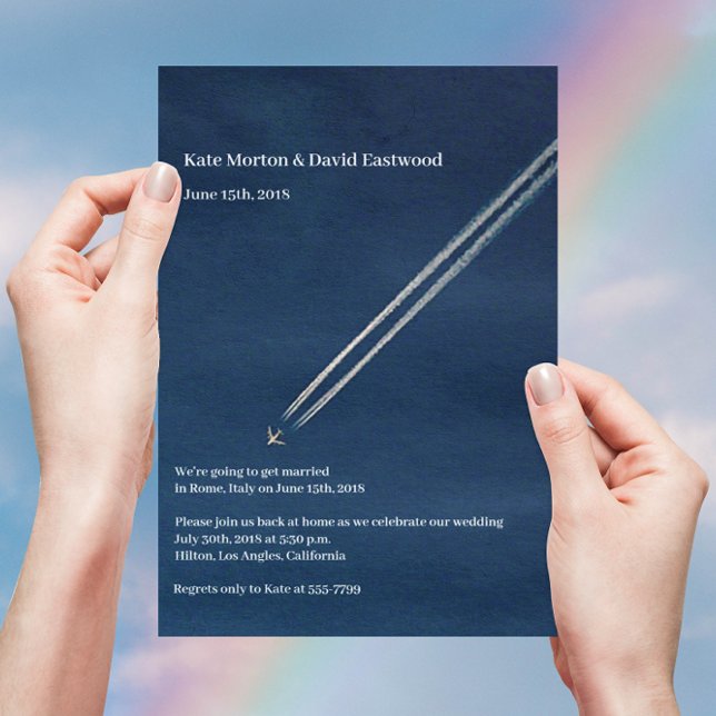 Convites ©Blue High Altitude Airplane Casamento de Destino (Criador carregado)