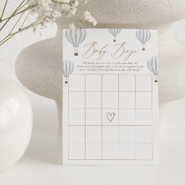 Convites Blue Hot Air Balloon - Chá de fraldas Bingo