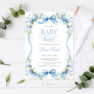 Convites Blue Hydrangea Baby Brunch