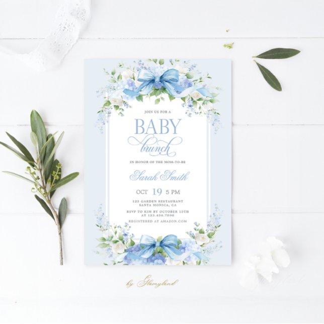 Convites Blue Hydrangea Baby Brunch (Criador carregado)