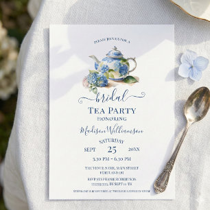Convites Blue Hydrangea Bridal Tea Party