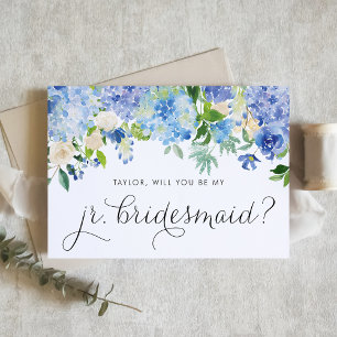 Convites Blue Hydrangea e White Rose Junior Bridesmaid