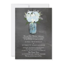 Blue Hydrangea Mason Jar Chalkboard | Casamento