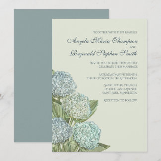 Convites Blue Hydrangea/ Sage Green