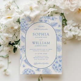 Convites Blue Hydrangea Vintage Wedding