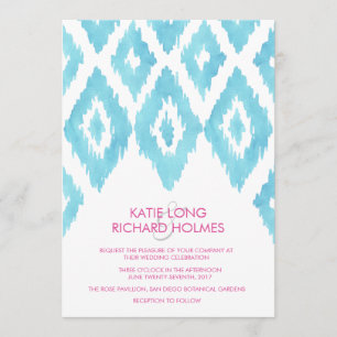 Convites Blue Ikat Wedding