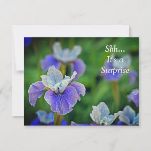 Convites Blue Iris Flower Botanical Surpresa 100º aniversár