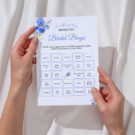 Convites Blue Iris Something Blue Bridal Shower Game Bingo