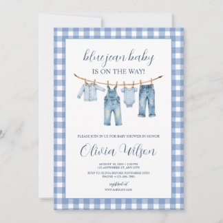 Convites Blue Jean Baby  Baby Shower Invitation 