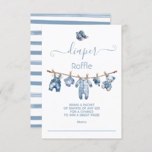 Convites Blue Jean Baby Denim Fralda Raffle