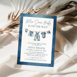 Convites Blue Jean Baby Está A Caminho Chá de fraldas