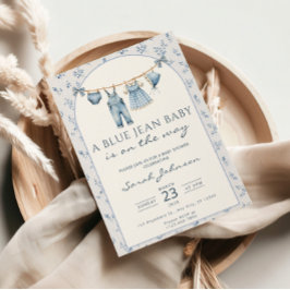 Convites Blue Jean Baby Shower Invitation Cowboy