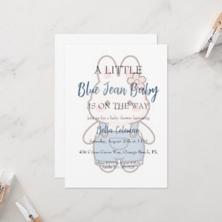 Convites blue jean baby shower invitations
