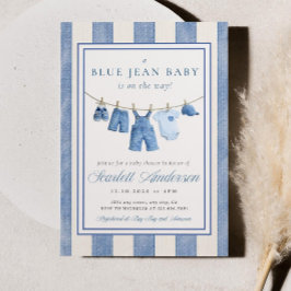 Convites Blue Jean Baby Shower Invite, Denim Baby Shower 