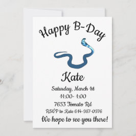 Convites Blue King Cobra Happy B-day