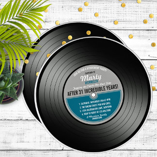 Convites Blue Label Vinyl Record Party
