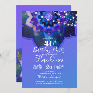 Convites Blue Lotus Mandala