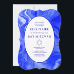Convites Blue Marble Swirls Star de David Bat Mitzvah<br><div class="desc">Cartão perfeito para anunciar um morcego mitzvah, bar mitzvah ou outra celebração judaica! A mão fez uma arte de espiral com aquarela para você na frente e atrás! TOTALMENTE PERSONALIZÁVEL! Clique em "Personalizar" acima para editar o texto. Clique em "editar usando a ferramenta design" para ajustar as fontes, as cores...</div>