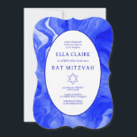 Convites Blue Marble Swirls Star de David Bat Mitzvah<br><div class="desc">Cartão perfeito para anunciar um morcego mitzvah, bar mitzvah ou outra celebração judaica! A mão fez uma arte de espiral com aquarela para você na frente e atrás! TOTALMENTE PERSONALIZÁVEL! Clique em "Personalizar" acima para editar o texto. Clique em "editar usando a ferramenta design" para ajustar as fontes, as cores...</div>