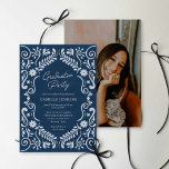 Convites Blue Mexican Fiesta Graduation Party Photo Invite<br><div class="desc">Announce your graduate’s big milestone with this blue fiesta arch graduation invitation designed with colorful papel picado accents and a custom photo. Perfect for a lively fiesta themed graduation party.</div>